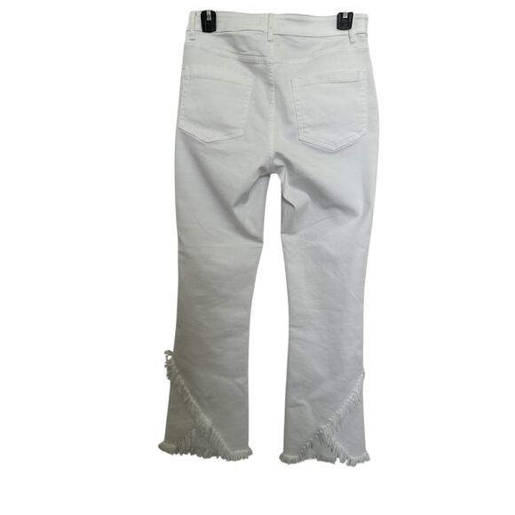 1.state Pinstripe Mini Kick Flare Pants Size 6 White Pants - Picture 3 of 10